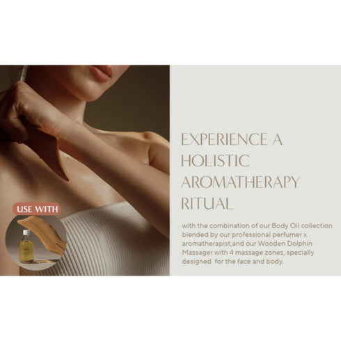 Aromatica Dolphin Massager stimulează fermitatea pielii și reduce aspectul obosit. Un instrument multifuncțional pentru relaxare zilnică și îngrijire holistică.